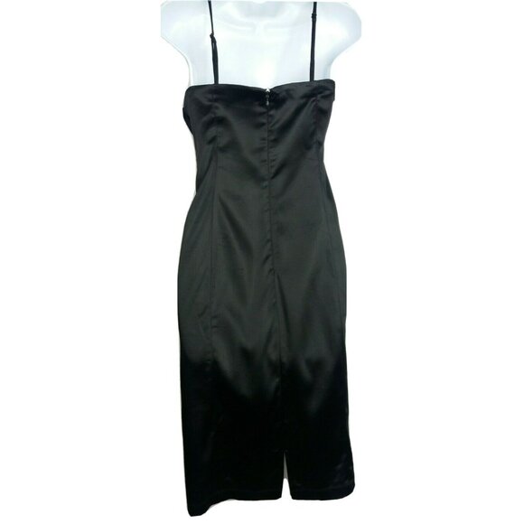 Minimalist Chic Evening Black Dress Bodycon Size 12 Holiday Cocktails Night Out - Picture 3 of 7